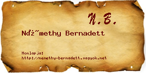 Némethy Bernadett névjegykártya